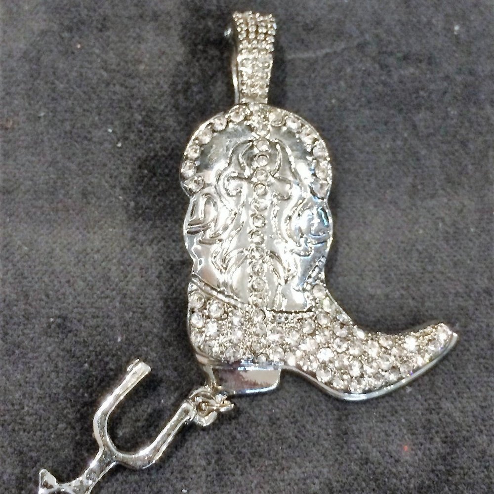 Silver Clip with White Rhinestone